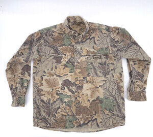 Spartan Shirt Mens Medium Camouflage Long Sleeve flannel Outdoor Hunting